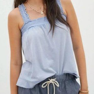 NWT Anthropologie Pilcro Smocked Tank, size Small, Blue